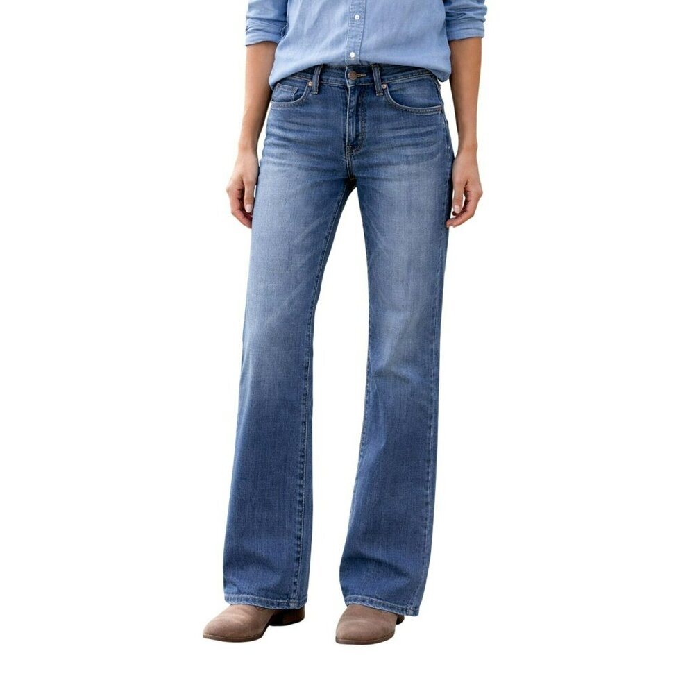 7 For All Mankind RELAXED Wide-Leg Button Fly Jeans Womens 29 Distressed